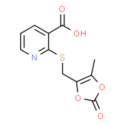 ChemSpider 2D Image | 2-{[(5-Methyl-2-oxo-1,3-dioxol-4-yl)methyl]sulfanyl}nicotinic acid | C11H9NO5S