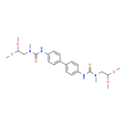 ChemSpider 2D Image | 3,3'-(4,4'-Biphenyldiyl)bis[1-(2,2-dimethoxyethyl)-1-methylurea] | C24H34N4O6