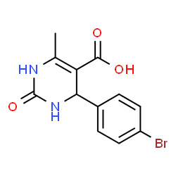 ChemSpider 2D Image | 4-(4-Bromophenyl)-6-methyl-2-oxo-1,2,3,4-tetrahydro-5-pyrimidinecarboxylic acid | C12H11BrN2O3