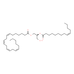 ChemSpider 2D Image | DG(22:4(7Z,10Z,13Z,16Z)/14:1(9Z)/0:0) | C39H66O5