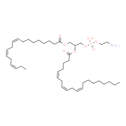 ChemSpider 2D Image | (3Z,6Z,9Z,21R)-27-Amino-24-hydroxy-24-oxido-18-oxo-19,23,25-trioxa-24lambda~5~-phosphaheptacosa-3,6,9-trien-21-yl (5Z,8Z,11Z)-5,8,11-icosatrienoate | C43H74NO8P