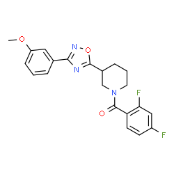 ChemSpider 2D Image | (2,4-Difluorophenyl){3-[3-(3-methoxyphenyl)-1,2,4-oxadiazol-5-yl]-1-piperidinyl}methanone | C21H19F2N3O3