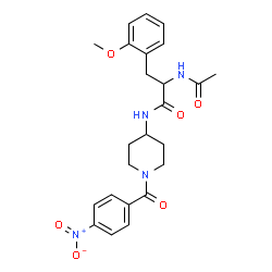 ChemSpider 2D Image | Nalpha-Acetyl-2-methoxy-N-[1-(4-nitrobenzoyl)-4-piperidinyl]phenylalaninamide | C24H28N4O6
