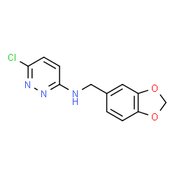 ChemSpider 2D Image | N-(1,3-Benzodioxol-5-ylmethyl)-6-chloro-3-pyridazinamine | C12H10ClN3O2