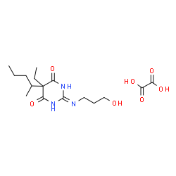 ChemSpider 2D Image | 5-Ethyl-2-[(3-hydroxypropyl)amino]-5-(2-pentanyl)-4,6(1H,5H)-pyrimidinedione ethanedioate (1:1) | C16H27N3O7