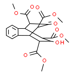 ChemSpider 2D Image | Tetramethyl 10-hydroxy-13-oxotricyclo[6.3.3.0~2,7~]tetradeca-2,4,6-triene-9,11,12,14-tetracarboxylate | C22H24O10