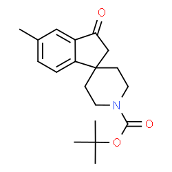 ChemSpider 2D Image | tert-Butyl 5-methyl-3-oxo-2,3-dihydrospiro[indene-1,4'-piperidine]-1'-carboxylate | C19H25NO3