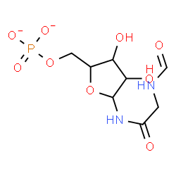 ChemSpider 2D Image | N-(N-Formylglycyl)-5-O-phosphonatopentofuranosylamine | C8H13N2O9P