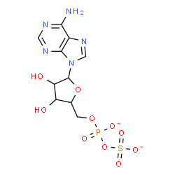 ChemSpider 2D Image | 9-{5-O-[(Sulfonatooxy)phosphinato]pentofuranosyl}-9H-purin-6-amine | C10H12N5O10PS