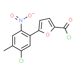 ChemSpider 2D Image | 5-(5-Chloro-4-methyl-2-nitrophenyl)-2-furoyl chloride | C12H7Cl2NO4
