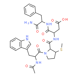 ChemSpider 2D Image | N-Acetyltryptophyl-3-(methylsulfanyl)prolyl-alpha-aspartylphenylalaninamide | C32H38N6O7S