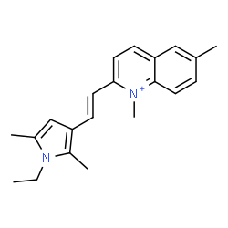 ChemSpider 2D Image | 2-[(E)-2-(1-Ethyl-2,5-dimethyl-1H-pyrrol-3-yl)vinyl]-1,6-dimethylquinolinium | C21H25N2
