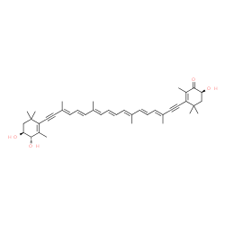 ChemSpider 2D Image | (3S,3'S,4'S)-3,3',4'-Trihydroxy-7,7',8,8'-tetradehydro-beta,beta-caroten-4-one | C40H50O4