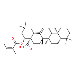 ChemSpider 2D Image | (22beta)-22-{[(2Z)-2-Methyl-2-butenoyl]oxy}olean-12-en-28-oic acid | C35H54O4