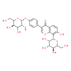 ChemSpider 2D Image | (1S)-1,5-Anhydro-1-{3-[4-(beta-L-glycero-hexopyranosyloxy)phenyl]-7-hydroxy-4-oxo-4H-chromen-8-yl}-D-threo-hexitol | C27H30O14