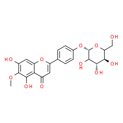 ChemSpider 2D Image | 4-(5,7-Dihydroxy-6-methoxy-4-oxo-4H-chromen-2-yl)phenyl beta-D-threo-hexopyranoside | C22H22O11