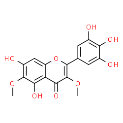 ChemSpider 2D Image | 5,7-Dihydroxy-3,6-dimethoxy-2-(3,4,5-trihydroxyphenyl)-4H-chromen-4-one | C17H14O9