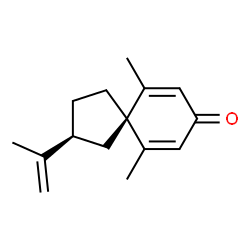ChemSpider 2D Image | (2S)-2-Isopropenyl-6,10-dimethylspiro[4.5]deca-6,9-dien-8-one | C15H20O