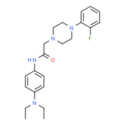 ChemSpider 2D Image | N-[4-(Diethylamino)phenyl]-2-[4-(2-fluorophenyl)-1-piperazinyl]acetamide | C22H29FN4O