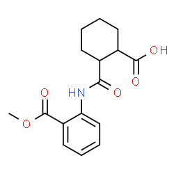ChemSpider 2D Image | 2-{[2-(Methoxycarbonyl)phenyl]carbamoyl}cyclohexanecarboxylic acid | C16H19NO5