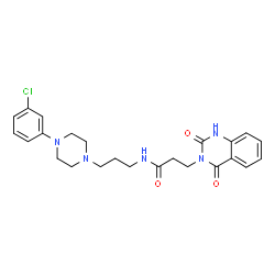 ChemSpider 2D Image | N-{3-[4-(3-Chlorophenyl)-1-piperazinyl]propyl}-3-(2,4-dioxo-1,4-dihydro-3(2H)-quinazolinyl)propanamide | C24H28ClN5O3