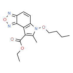 ChemSpider 2D Image | Ethyl 6-butoxy-7-methyl-6H-[1,2,5]oxadiazolo[3,4-e]indole-8-carboxylate | C16H19N3O4
