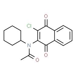 ChemSpider 2D Image | N-(3-Chloro-1,4-dioxo-1,4-dihydro-2-naphthalenyl)-N-cyclohexylacetamide | C18H18ClNO3