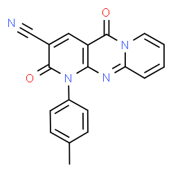 ChemSpider 2D Image | 1-(4-Methylphenyl)-2,5-dioxo-1,5-dihydro-2H-dipyrido[1,2-a:2',3'-d]pyrimidine-3-carbonitrile | C19H12N4O2