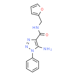 ChemSpider 2D Image | 5-Amino-N-(2-furylmethyl)-1-phenyl-1H-1,2,3-triazole-4-carboxamide | C14H13N5O2