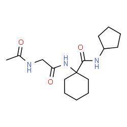 ChemSpider 2D Image | 1-[(N-Acetylglycyl)amino]-N-cyclopentylcyclohexanecarboxamide | C16H27N3O3