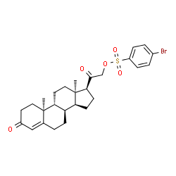 ChemSpider 2D Image | (8alpha,9beta,10alpha,13alpha)-3,20-Dioxopregn-4-en-21-yl 4-bromobenzenesulfonate | C27H33BrO5S