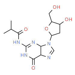 ChemSpider 2D Image | 9-(2-Deoxypentofuranosyl)-2-(isobutyrylamino)-1,4,5,9-tetrahydro-6H-purin-6-one | C14H21N5O5