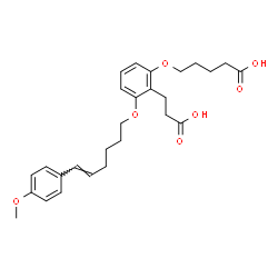 ChemSpider 2D Image | 5-[2-(2-Carboxyethyl)-3-{[(5E)-6-(4-methoxyphenyl)-5-hexen-1-yl]oxy}phenoxy]pentanoic acid | C27H34O7