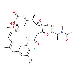 ChemSpider 2D Image | (4beta,5beta,10beta,11Z,13E)-Maytansine | C34H46ClN3O10