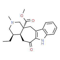 ChemSpider 2D Image | Methyl (7aS,8R,11aR)-8-ethyl-10-methyl-6-oxo-6,7,7a,8,9,10,11,12-octahydropyrido[3',4':4,5]cyclohepta[1,2-b]indole-11a(5H)-carboxylate | C21H26N2O3