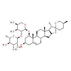 ChemSpider 2D Image | (1beta,3beta,16xi,25S)-3-Hydroxyspirost-5-en-1-yl 2-O-(6-deoxy-alpha-L-mannopyranosyl)-alpha-L-arabinopyranoside | C38H60O12
