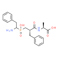 ChemSpider 2D Image | N-{(2S)-3-[(1-Amino-2-phenylethyl)(hydroxy)phosphoryl]-2-benzylpropanoyl}-L-alanine | C21H27N2O5P