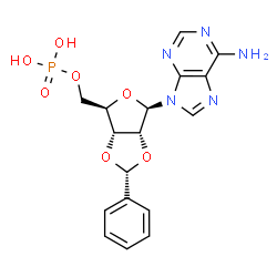 ChemSpider 2D Image | 2',3'-O-Benzylideneadenosine 5'-(dihydrogen phosphate) | C17H18N5O7P