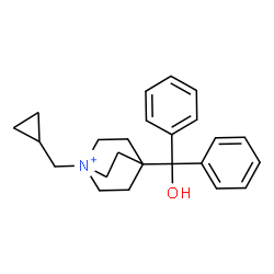 ChemSpider 2D Image | 1-(Cyclopropylmethyl)-4-[hydroxy(diphenyl)methyl]-1-azoniabicyclo[2.2.2]octane | C24H30NO