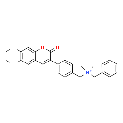 ChemSpider 2D Image | N-Benzyl[4-(6,7-dimethoxy-2-oxo-2H-chromen-3-yl)phenyl]-N,N-dimethylmethanaminium | C27H28NO4