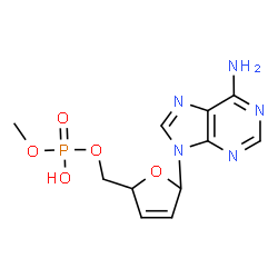 ChemSpider 2D Image | [5-(6-Amino-9H-purin-9-yl)-2,5-dihydro-2-furanyl]methyl methyl hydrogen phosphate | C11H14N5O5P