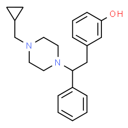 ChemSpider 2D Image | 3-{2-[4-(Cyclopropylmethyl)-1-piperazinyl]-2-phenylethyl}phenol | C22H28N2O