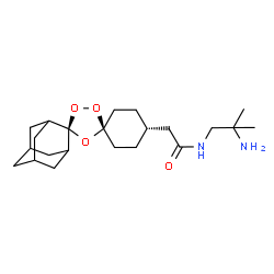 ChemSpider 2D Image | N-(2-Amino-2-methylpropyl)-2-[(1r,4r)-dispiro[cyclohexane-1,3'-[1,2,4]trioxolane-5',2''-tricyclo[3.3.1.1~3,7~]decan]-4-yl]acetamide | C22H36N2O4