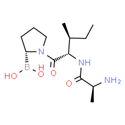 ChemSpider 2D Image | [(2R)-1-(L-Alanyl-L-isoleucyl)-2-pyrrolidinyl]boronic acid | C13H26BN3O4