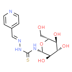 ChemSpider 2D Image | N-{[(2E)-2-(4-Pyridinylmethylene)hydrazino]carbonothioyl}-beta-D-glucopyranosylamine | C13H18N4O5S