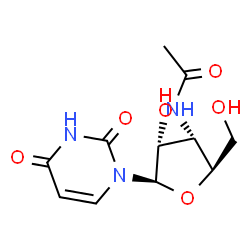 ChemSpider 2D Image | 3'-Acetamido-3'-deoxyuridine | C11H15N3O6