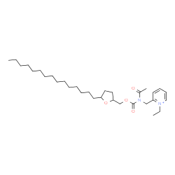 ChemSpider 2D Image | 2-[(Acetyl{[(5-pentadecyltetrahydro-2-furanyl)methoxy]carbonyl}amino)methyl]-1-ethylpyridinium | C31H53N2O4