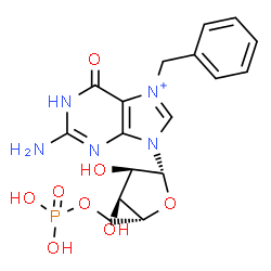 ChemSpider 2D Image | 7-Benzylguanosine 5'-(dihydrogen phosphate) | C17H21N5O8P