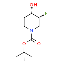 ChemSpider 2D Image | tert-butyl (3R,4S)-3-fluoro-4-hydroxypiperidine-1-carboxylate | C10H18FNO3