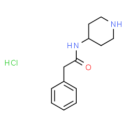 ChemSpider 2D Image | 2-phenyl-N-(piperidin-4-yl)acetamide hydrochloride | C13H19ClN2O